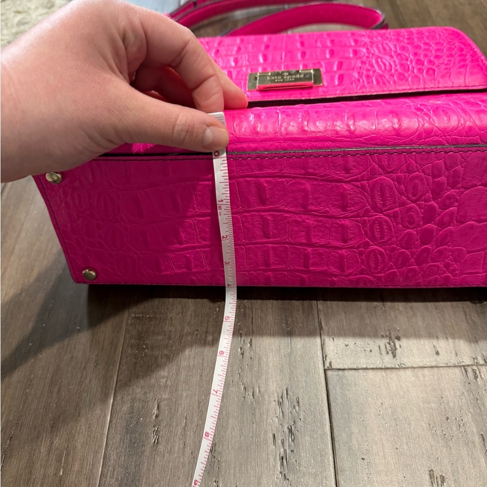 Hot pink Kate Spade Croc Satchel with Shoulder strap - Picture 15 of 15